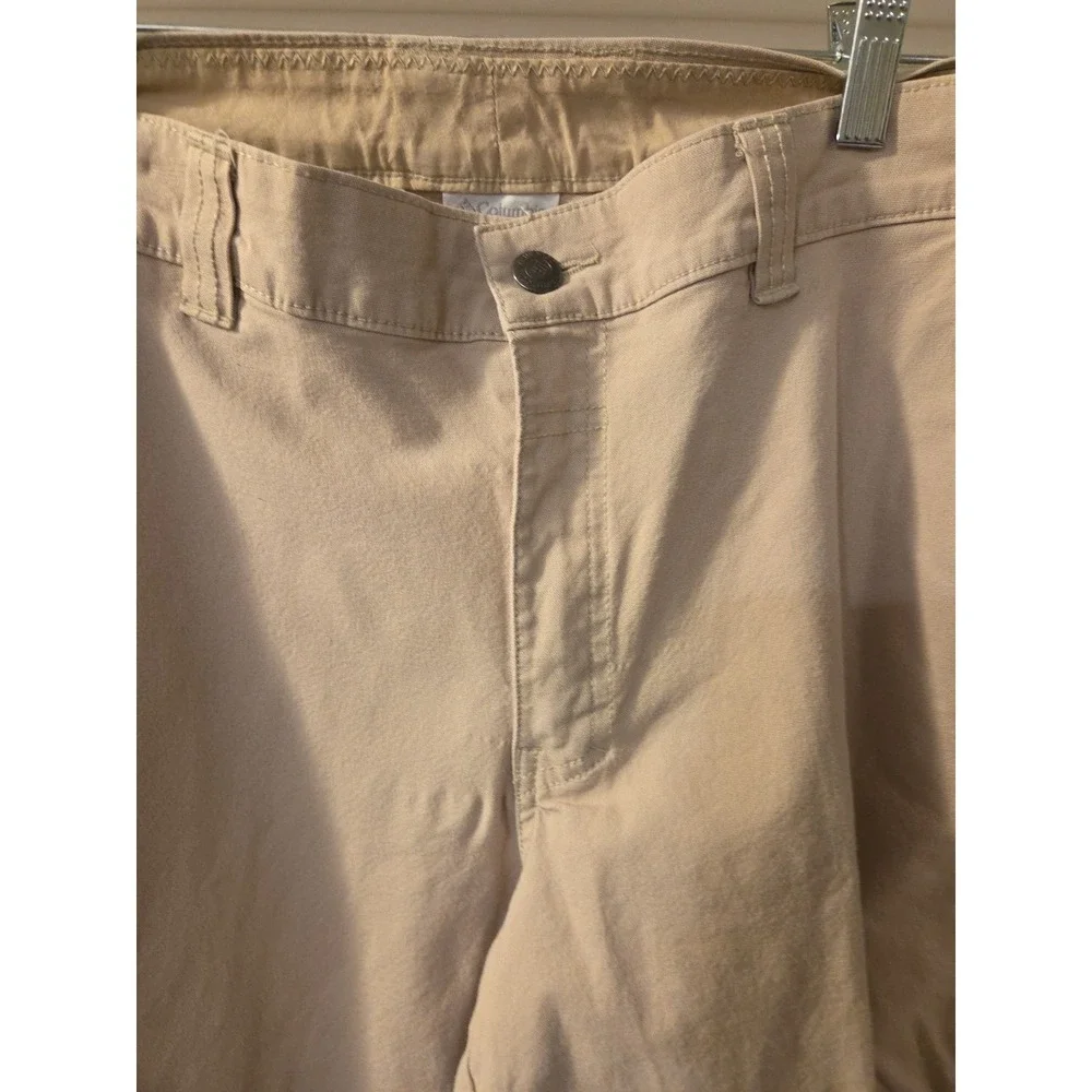 Columbia‎ Cargo Pants Mens Khaki Brown Flat Front Outdoor Hiking Fishing 34x30